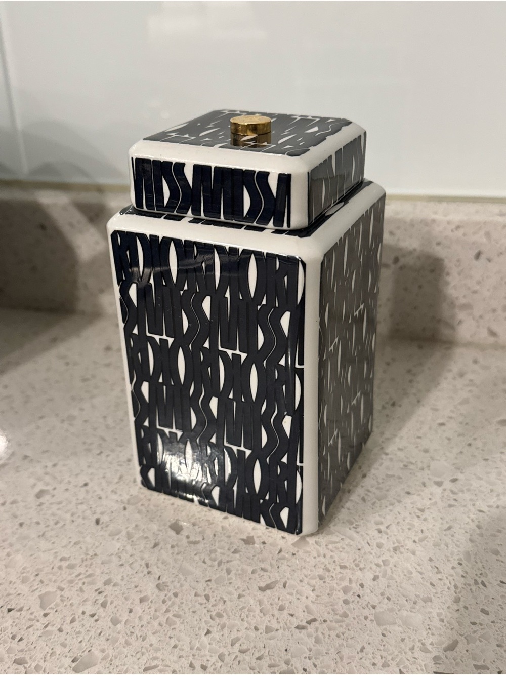 Dior Ceramic Tea Jar with Gold Knob
